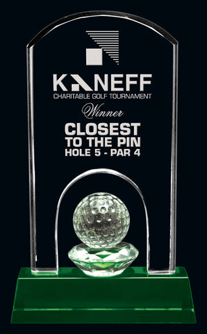 Emerald Hills Clear Optic Crystal Golf Award